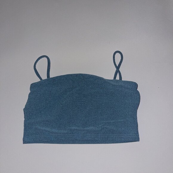Five Dancewear textured black Bandeau Crop top/ Tank/ Sports bra. Blue Size: YL - Picture 1 of 3